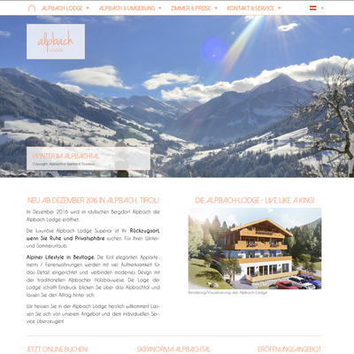 Startseite der Alpbach Lodge